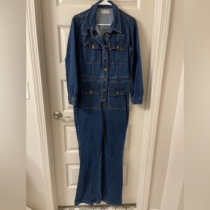 Madewell denim jumpsuit with flare bottoms
